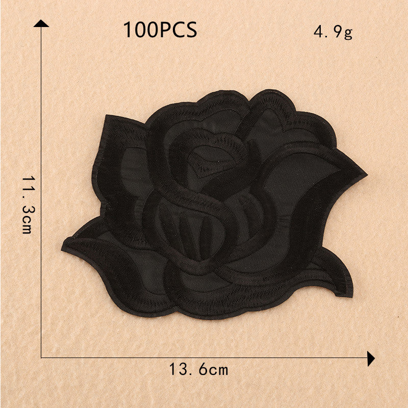 Computer Embroidery Black And White Roses Hotel Bed Sheets - My Store