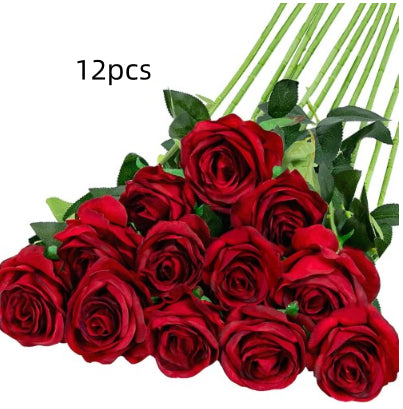 Artificial Rose Single Raw Silk Fake Flower Artificial Flowers - My Store