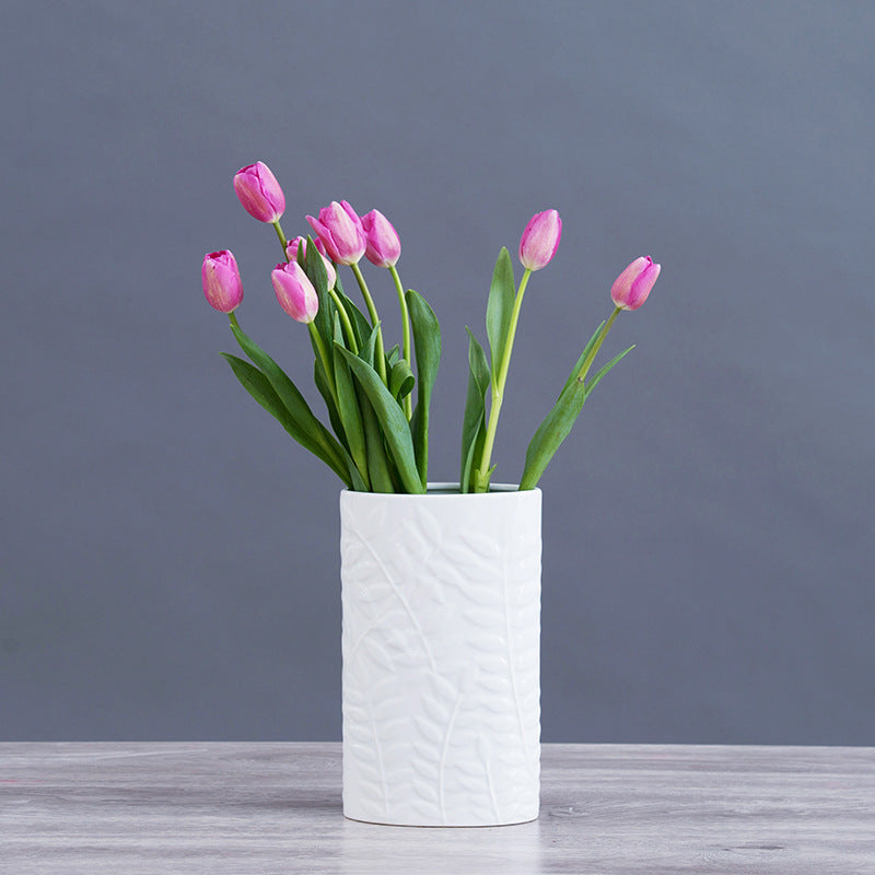 Relief Series Of Willow Leaf Round Vases - My Store