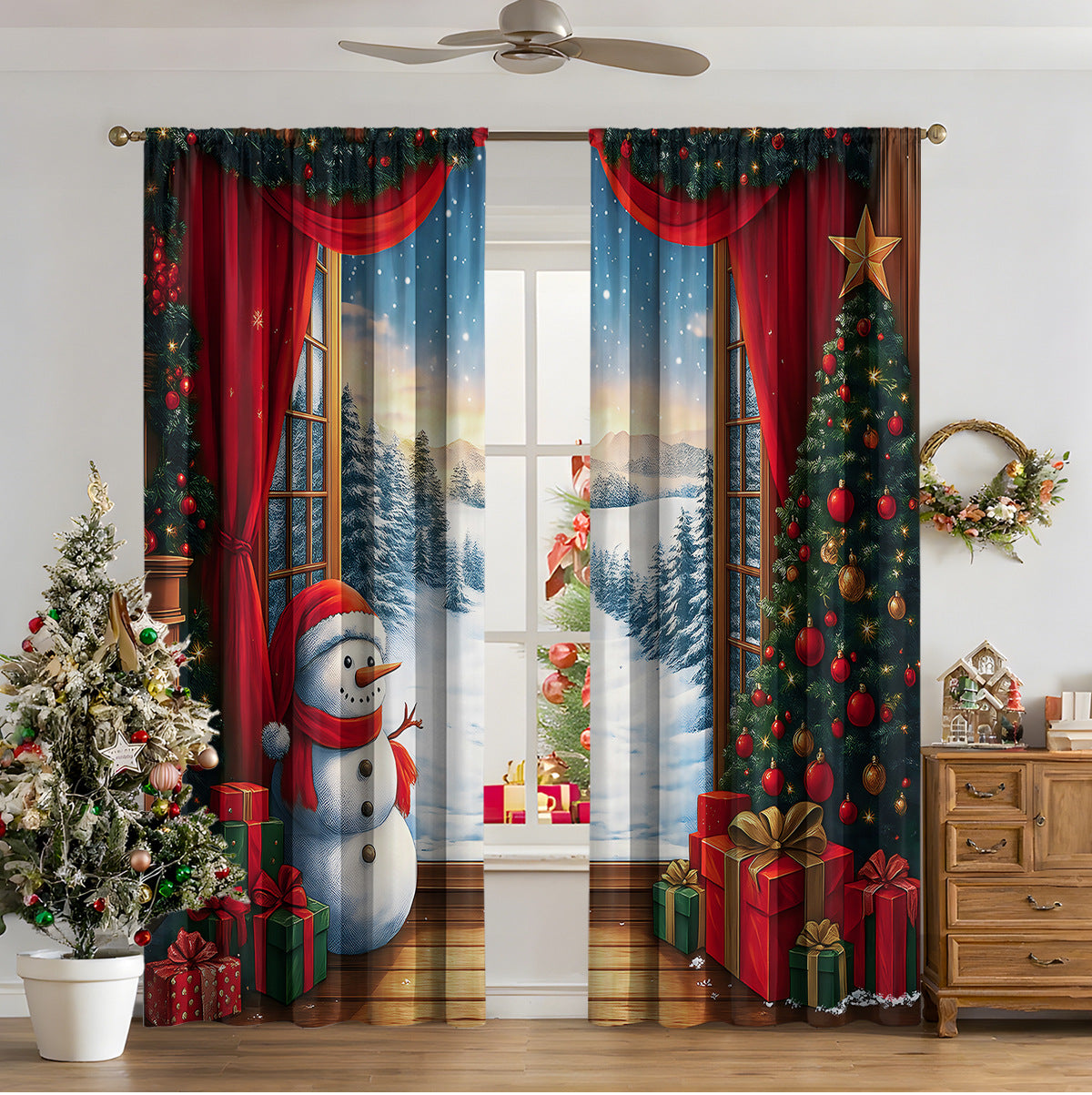 3D Digital Printed Christmas Curtains - My Store