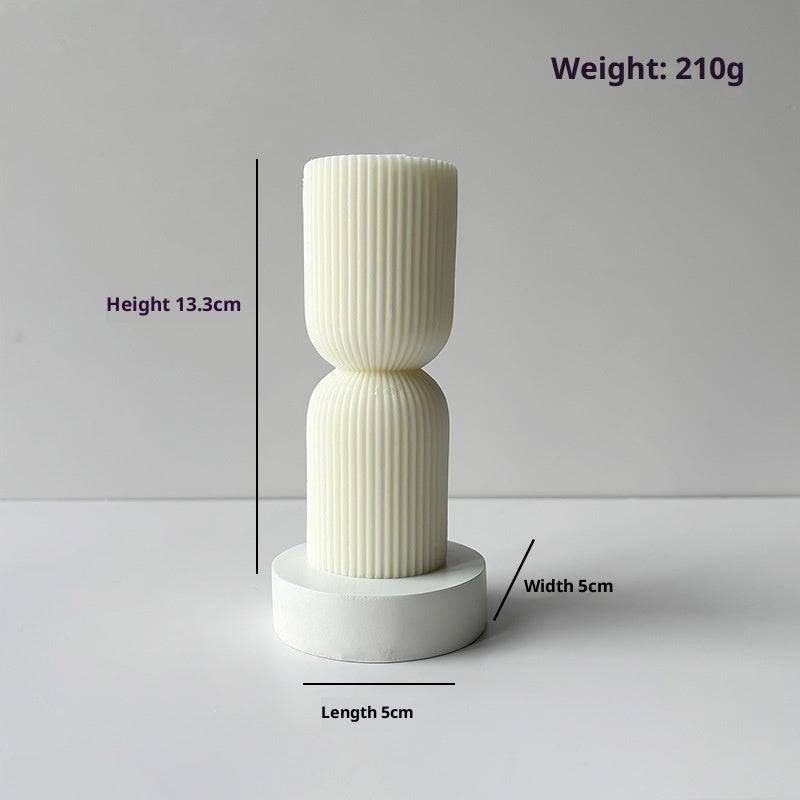 White Aromatherapy Candle Atmosphere Decoration Geometric Shape Candle - My Store
