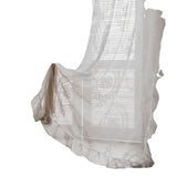 Lace-trimmed Balcony Bay Window With White Sand Partition And Wavy Pastoral Curtains - My Store
