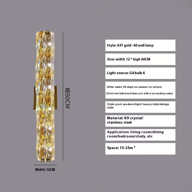 Crystal Wall Lamp Living Room Bedroom Stair Wall Lamp - My Store