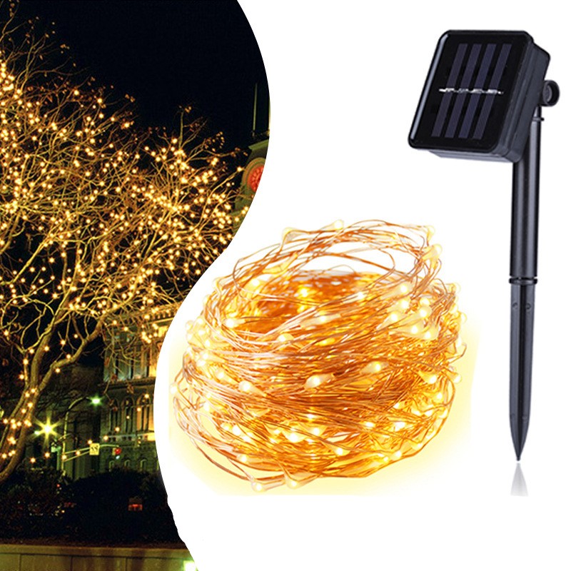 100 200led solar copper wire string light - My Store