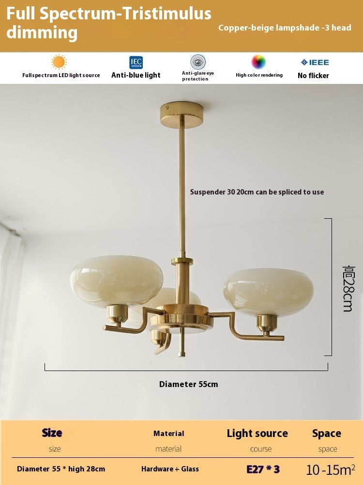 Living Room Chandelier Retro Cream Bedroom Dining Room Lamps - My Store