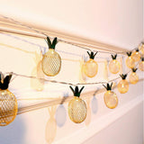 Wrought iron metal pineapple shape solar light string - My Store