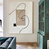 Pure Hand Drawing Minimalist Black And White Living Room Decorative Painting - My Store