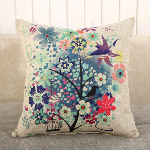Fabric Decoration Supplies Car Gift Linen Printed Pillows Bedside Cushion Couch Pillow - My Store