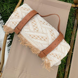 New Chessboard Plaid Knitted Thickened Camping Rugs Picnic Mat Fashion Tassel - My Store