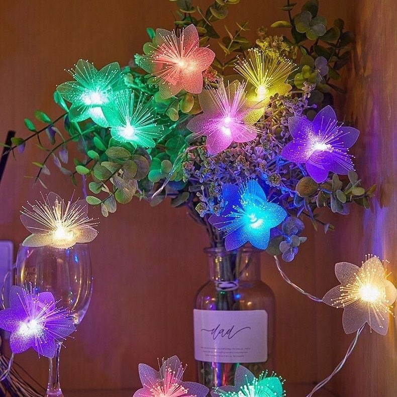 LED Optical Fiber Flower Light String Flashing Light Wedding - My Store