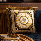 Pillow Sofa High-grade Sense Duplex Printing Tassel Waist Pillow Back Luxury Pillows - My Store