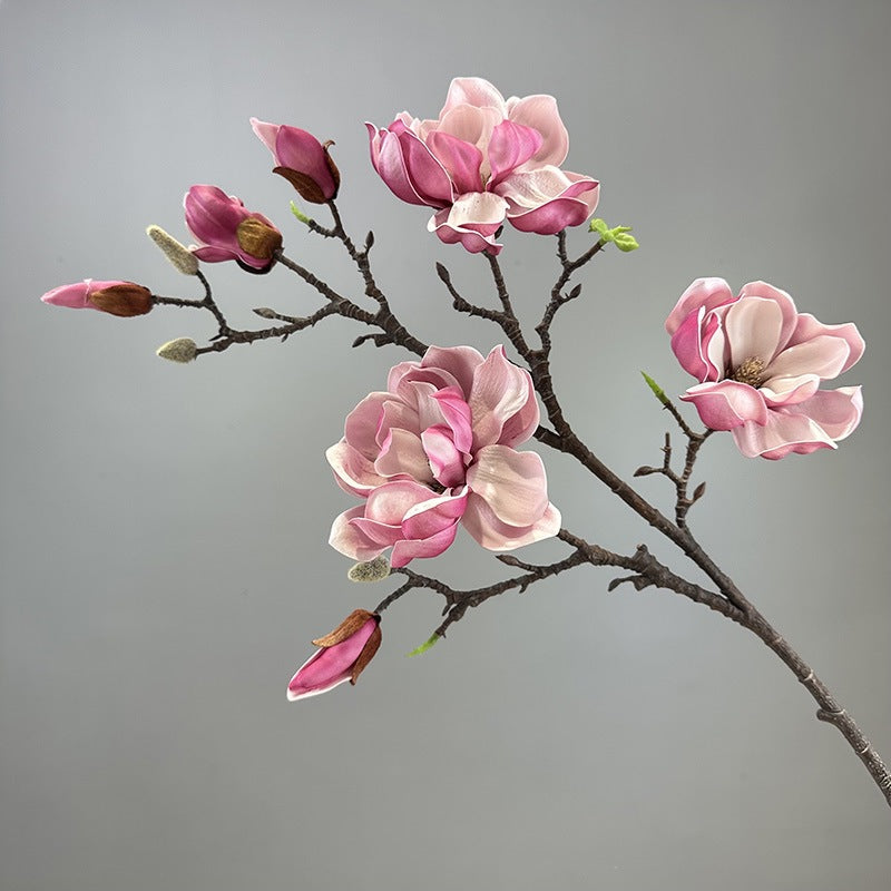 EVA Large Magnolia Artificial Multi-Bud Magnolia Flowers Fake Flowers - My Store