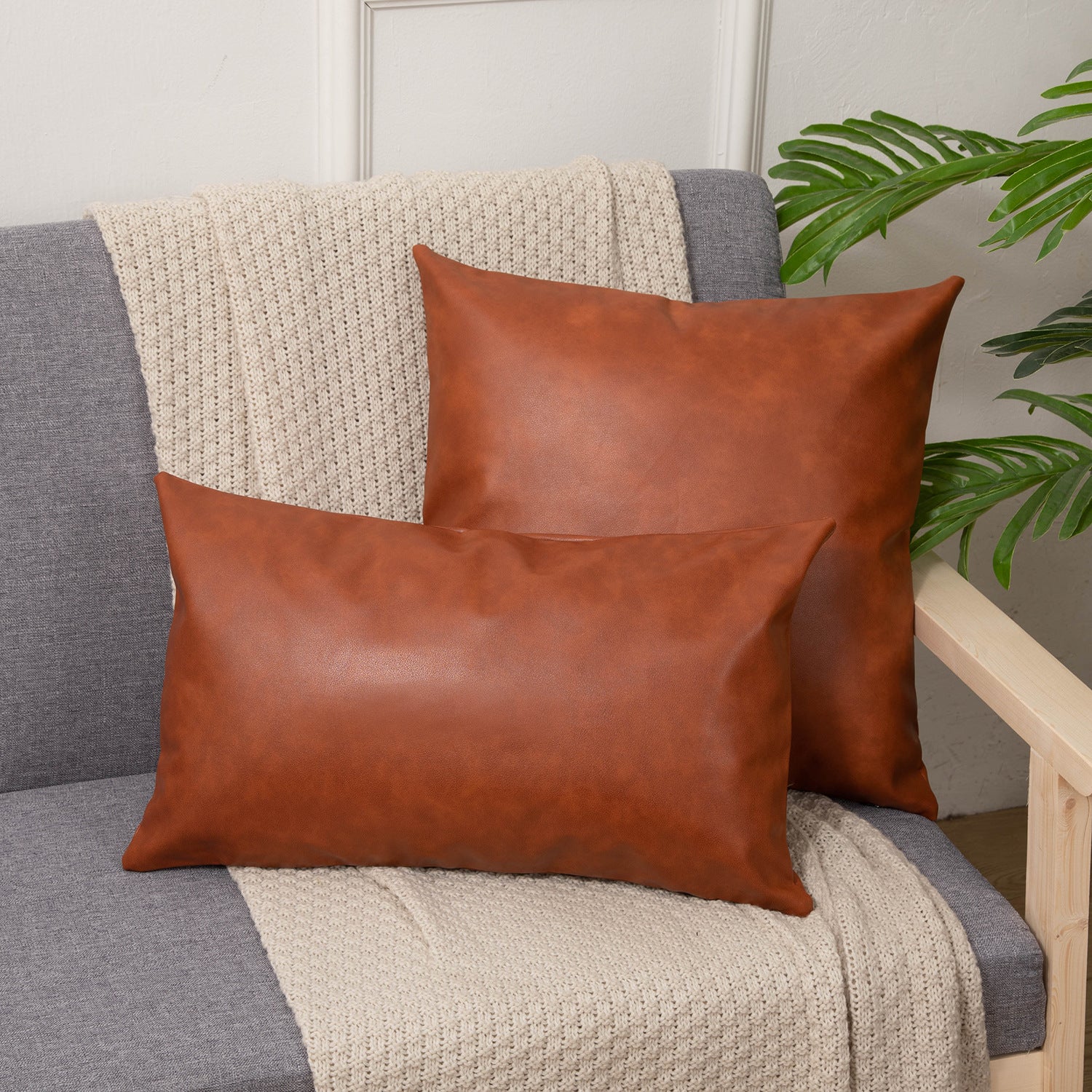 Leather Pillowcase Cushion Sofa Cushion Pillow Cover - My Store