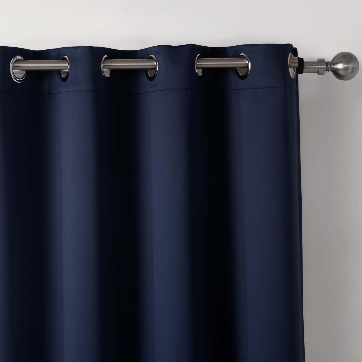 Dark Blue Bedroom Blackout Fabric Printed Curtains - My Store