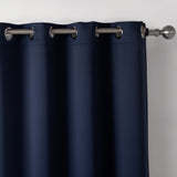 Dark Blue Bedroom Blackout Fabric Printed Curtains - My Store
