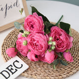 5 Philippos Roses Artificial Fake Flowers - My Store