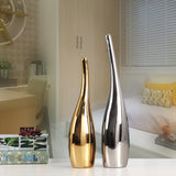 Nordic Gold Plating Ceramic Vases Model Room Home Decor - My Store