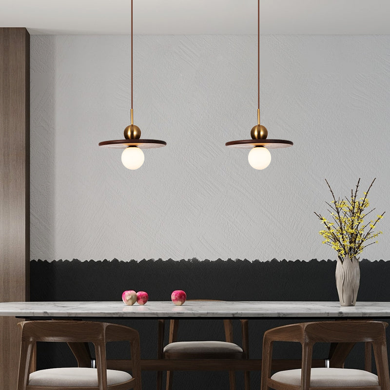 Walnut Dining Room Chandelier Creative Personality Retro Lamps - My Store