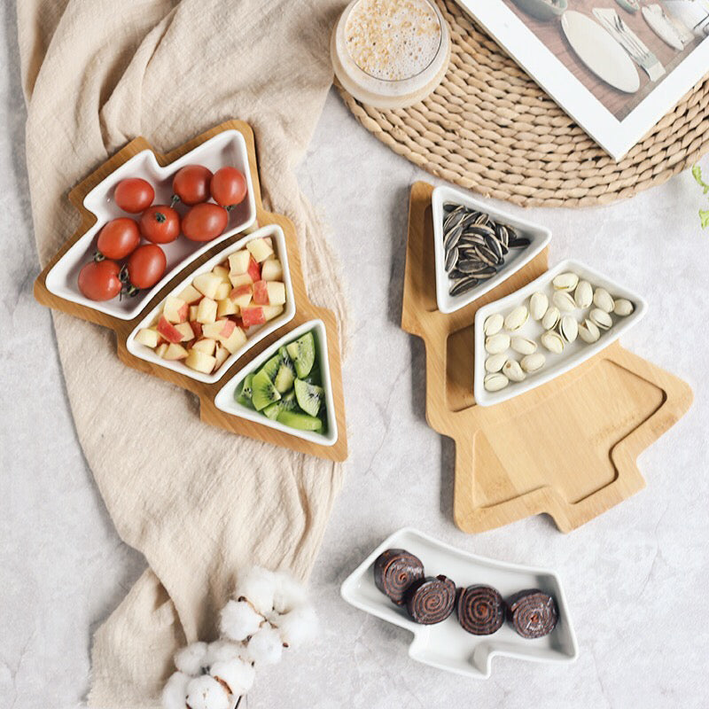4Pcs Christmas Tree Ceramic Plates - My Store
