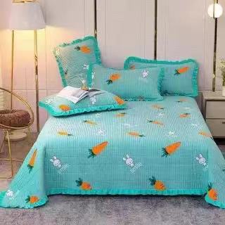 Crystal Velvet Bed Cover With Warm Quilted Sheets Korean Style - My Store