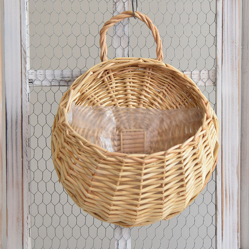 Flower Pot Bamboo Weaving Rattan Hook Balcony Wall Hanging Flower Pot - My Store