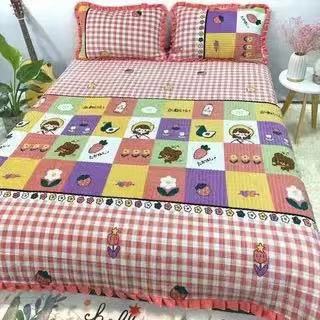 Crystal Velvet Bed Cover With Warm Quilted Sheets Korean Style - My Store