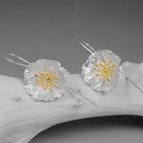 Artificial Flowers 925 Sterling Silver Earrings - My Store
