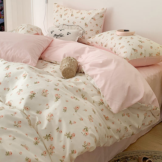 Four-piece Bed Set Pure Cotton Student Dormitory Duvet Cover Sheets - My Store