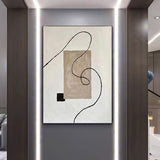 Pure Hand Drawing Minimalist Black And White Living Room Decorative Painting - My Store