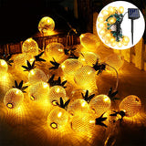 Wrought iron metal pineapple shape solar light string - My Store