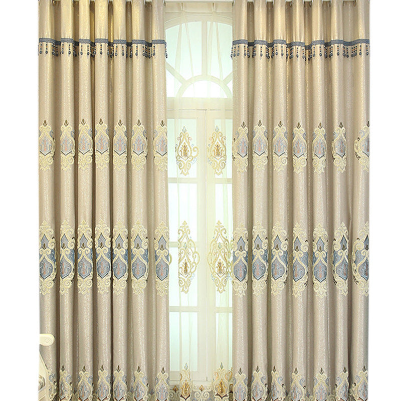 Crown European Embroidery Cloth Mesh Curtains Living Room Bedroom Simple - My Store