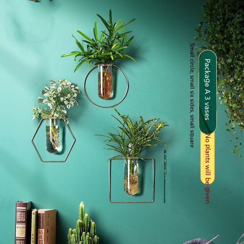 Vase Decoration Wall-mounted Hydroponic Flowerpot Hanging Wall Hanging - My Store