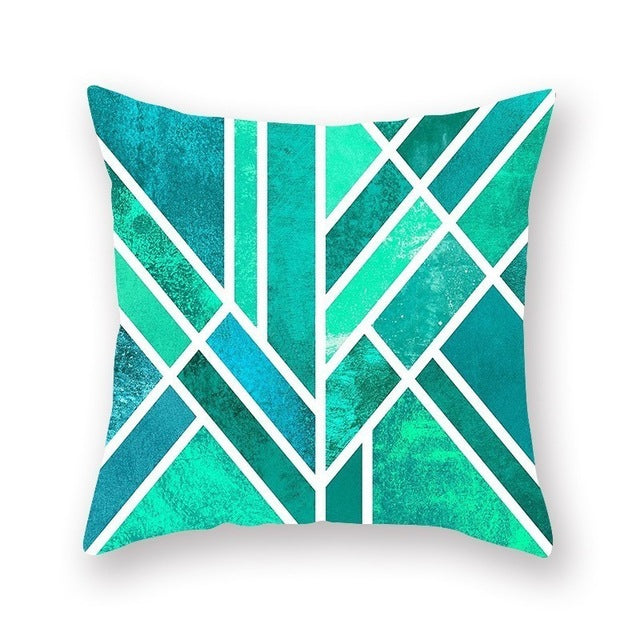 Green geometric pillow cushion cover sofa cushion - My Store