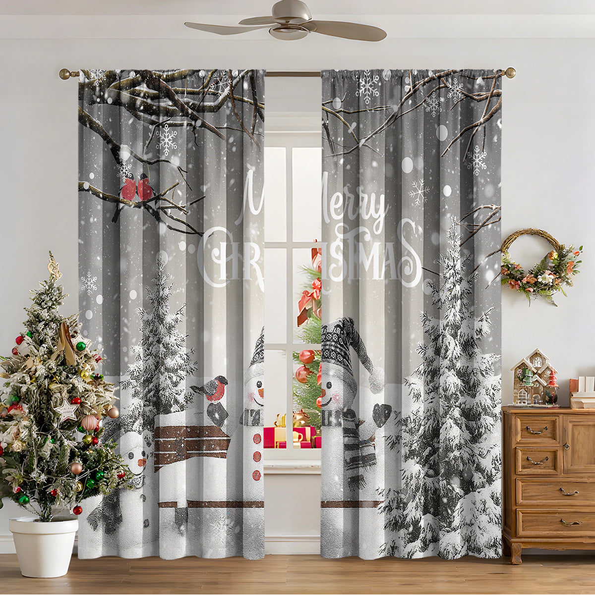 3D Digital Printed Christmas Curtains - My Store