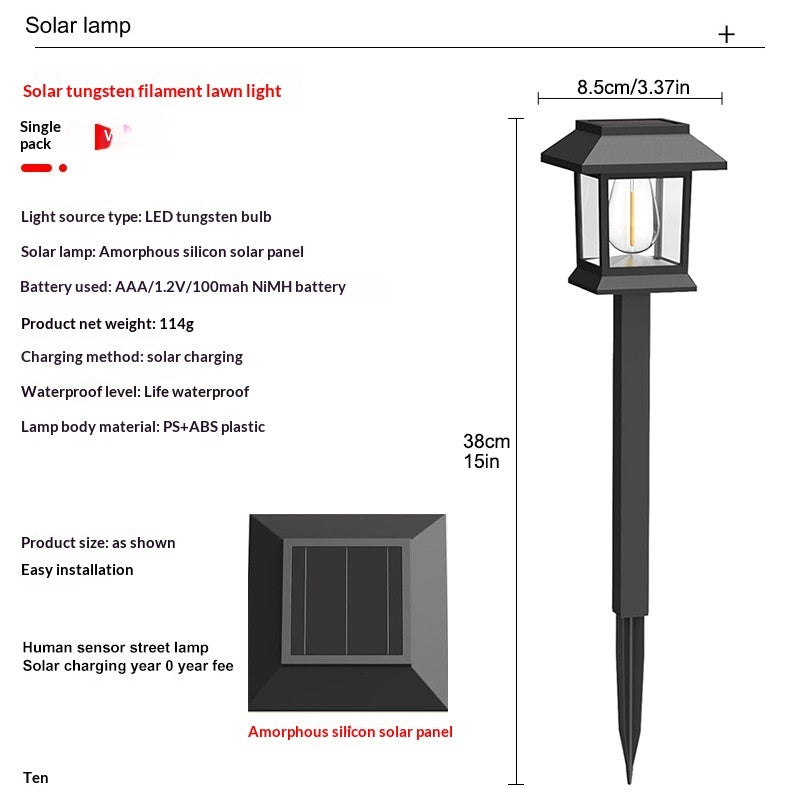Solar-powered Outdoor Lighting Tungsten Filament Lamps For Ambiance And Landscape Lighting - My Store