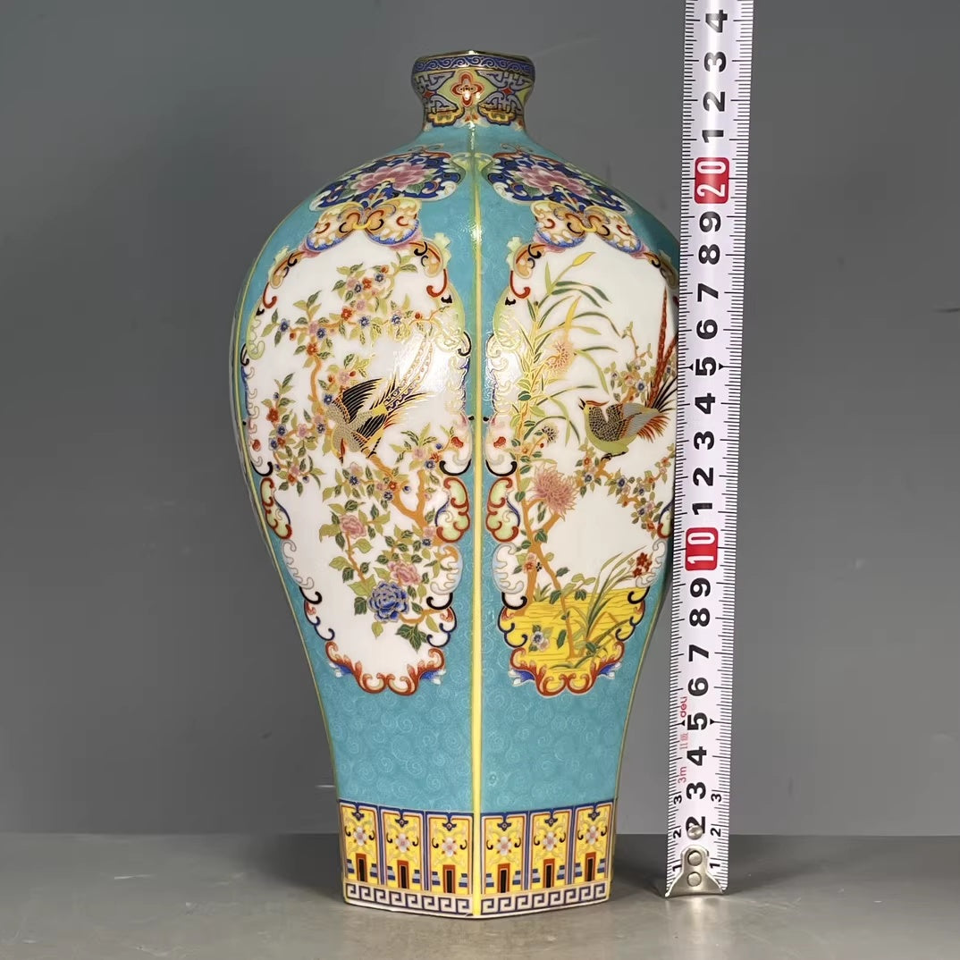 Collecting Miscellaneous Enamel Flower-and-bird Plum Vases - My Store