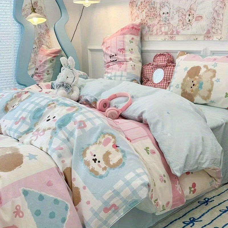Four-piece Bed Set Pure Cotton Student Dormitory Duvet Cover Sheets - My Store