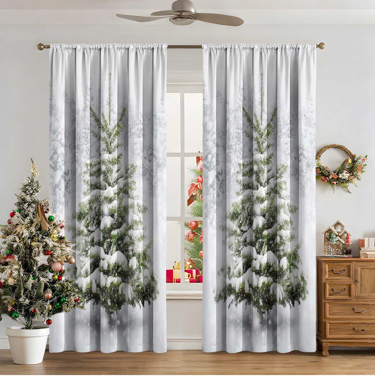 3D Digital Printed Christmas Curtains - My Store