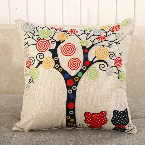 Fabric Decoration Supplies Car Gift Linen Printed Pillows Bedside Cushion Couch Pillow - My Store