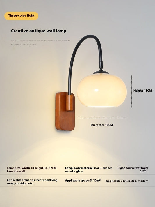 Bedside Wall Lamp Creative Retro Glass Wall LED Lamp - My Store