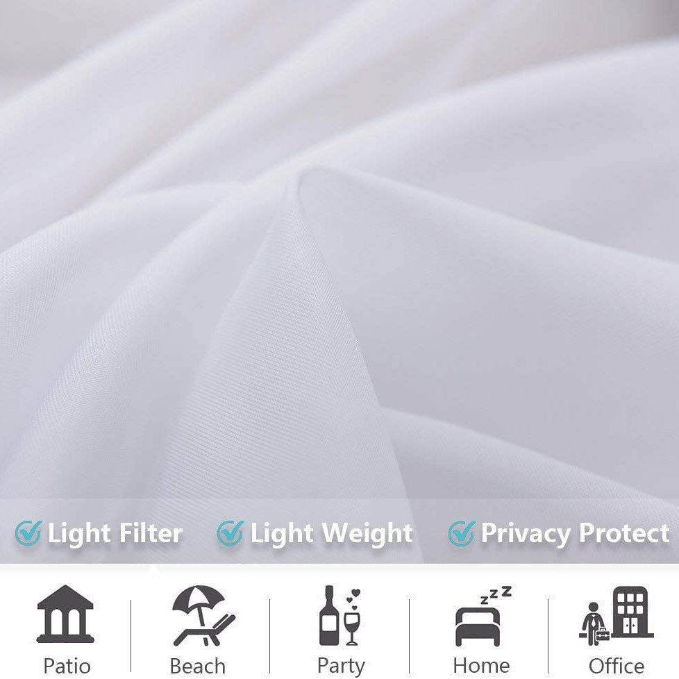 Outdoor Shading Door Curtain Waterproof Curtain Pavilion Balcony White Mesh Curtains Terrace Window Screen - My Store