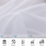 Outdoor Shading Door Curtain Waterproof Curtain Pavilion Balcony White Mesh Curtains Terrace Window Screen - My Store