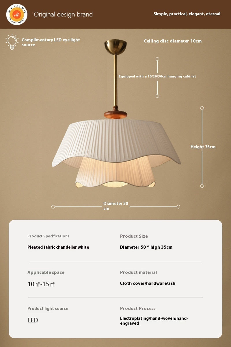 Cream Style Chandelier Internet Celebrity Living Room Dining Room Bedroom Lamps - My Store