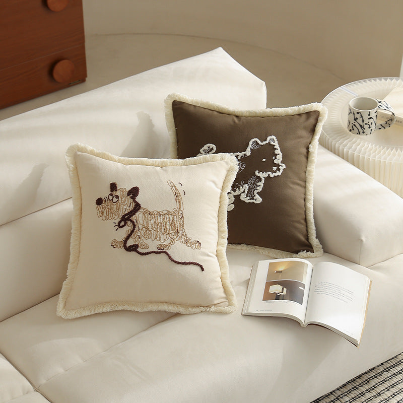 Homestay-style Sofa Living Room Cotton Canvas Throw Pillows - My Store