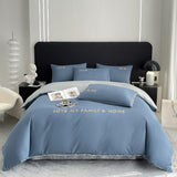 Contrast Color Pure Cotton Minimalist Bed Sheets Bedding Set - My Store