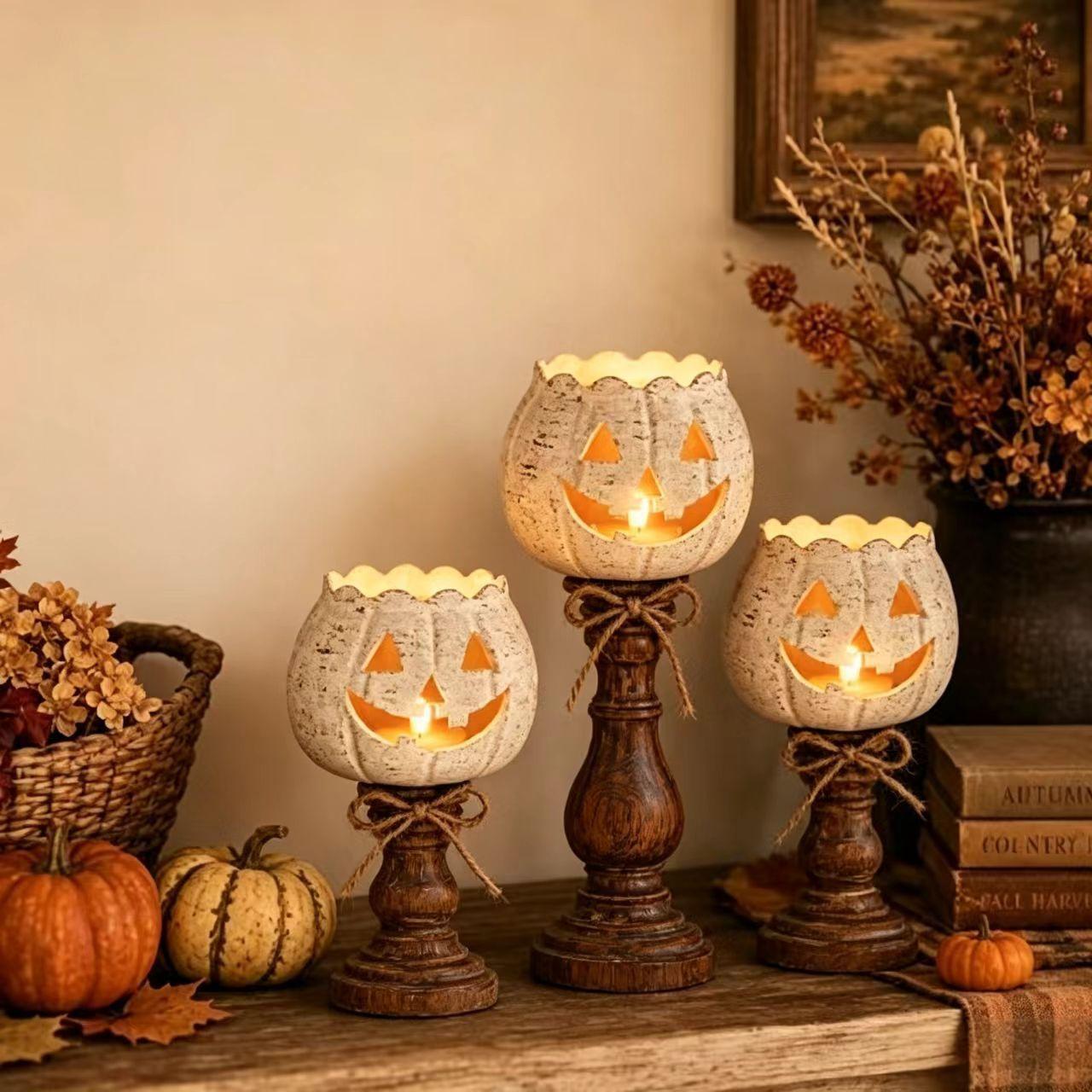 Pumpkin Tealight Candle Holder Set Pumpkin Scented Candle Holder Set - My Store