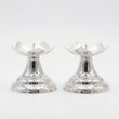 925 Sterling Silver Elegant Silver Lotus Flower Candle Holders with Intricate Engraved Bases, Set of Two - Handicraft - My Store