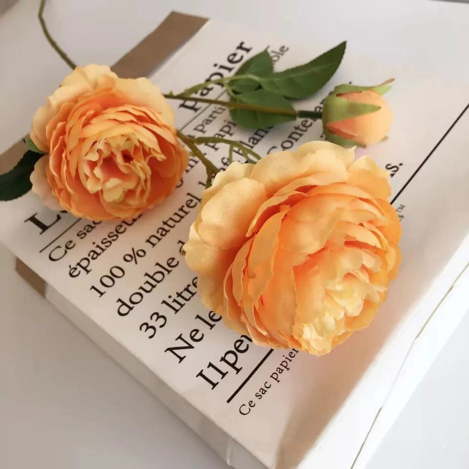 3 head peonies artificial flowers - My Store