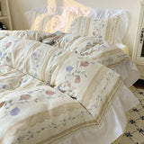 Four-piece Bed Set Washed Cotton Duvet Cover Sheets - My Store