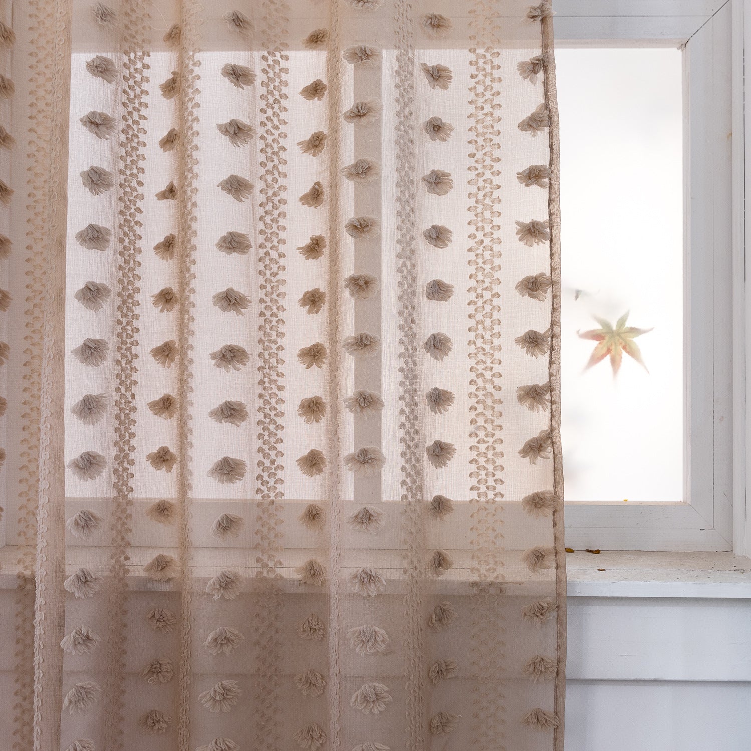 Bohemian Tufted Textured Embroidered Floral Curtains - My Store